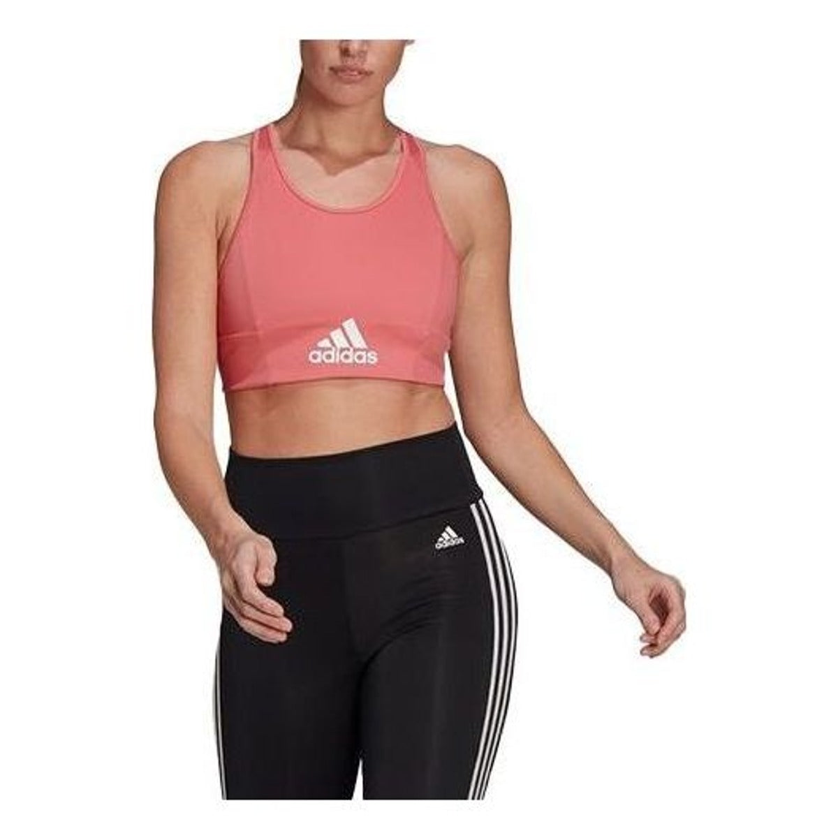 (WMNS) adidas AEROREADY Designed 2 Move Logo Padded Sports Bra Asia Sizing 'Pink White' GL3835