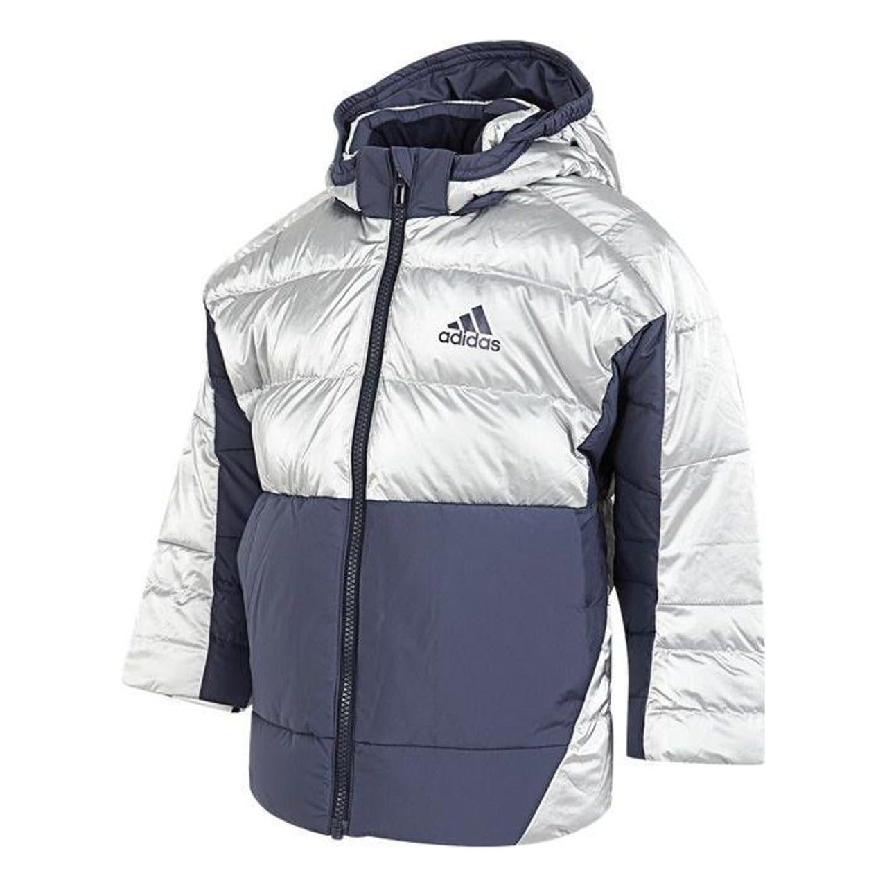 (GS) adidas Shiny Down Jacket Asia Sizing 'Silver Black' H40338