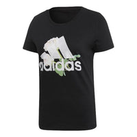 (WMNS) adidas Must Haves Flower T-Shirt 'Black White' ED6160
