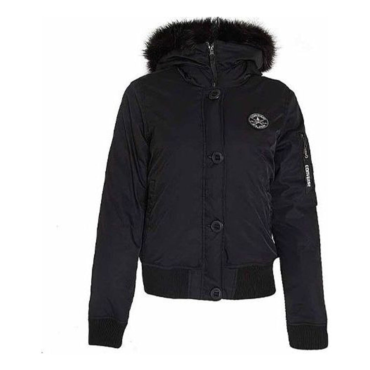 (WMNS) Converse Short Down Jacket 'Black' 10002395-A03