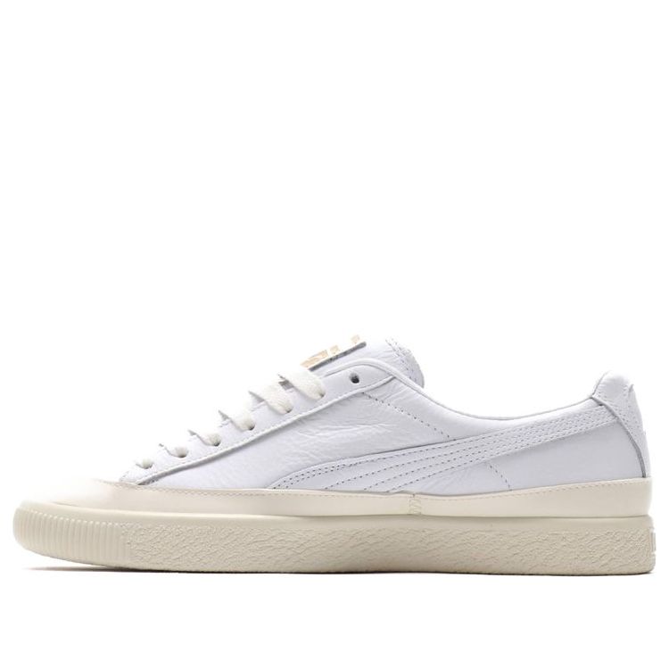 PUMA Clyde Rubber Toe Leather Leisure Board Shoes White 366986-01