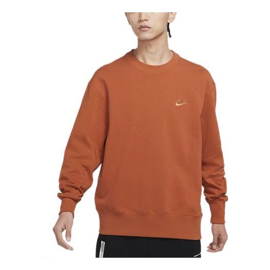 Men's Nike Sportswear Logo Casual Sports Round Neck Pullover Orange DA0022-881
