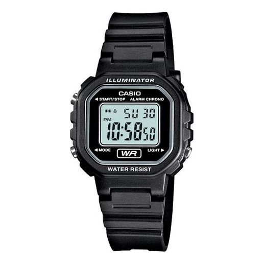 CASIO Waterproof Quartz Black Strap Black Digital LA-20WH-1A