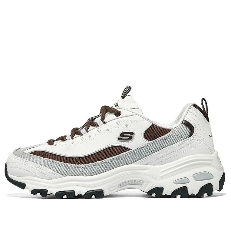 (WMNS) Skechers D'Lites 1.0 Shoes 'White Grey Brown' 896276-OWBR