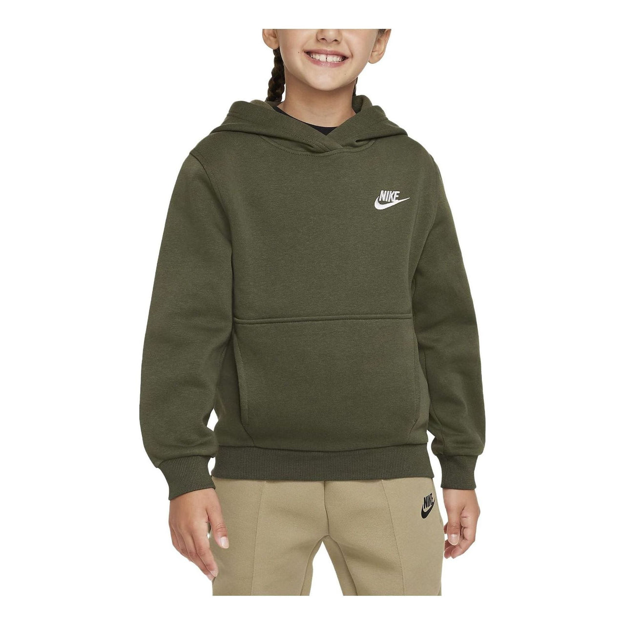 (GS) Nike Sportswear Club Fleece Pullover Hoodie 'Olive Green' FD3000-325