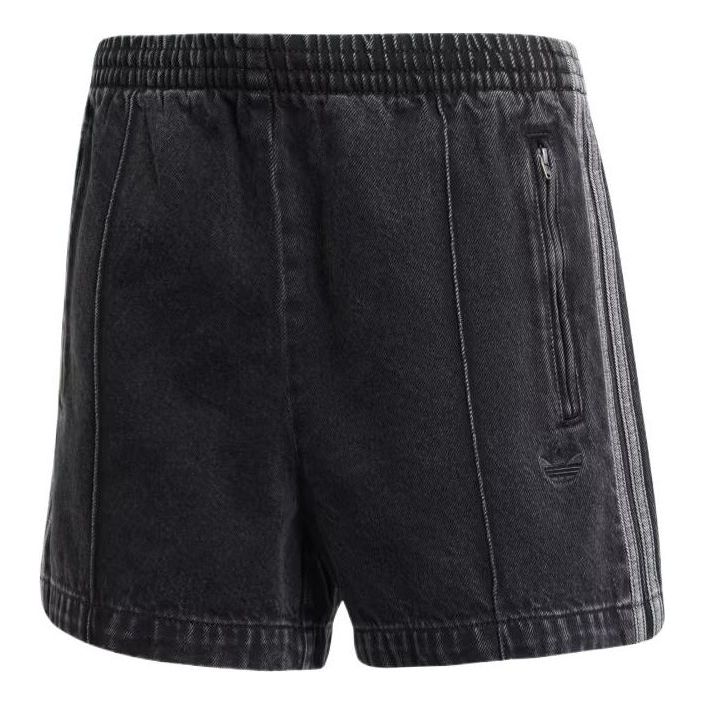 (WMNS) adidas Adicolor Denim Firebird Shorts 'Black' JD3107
