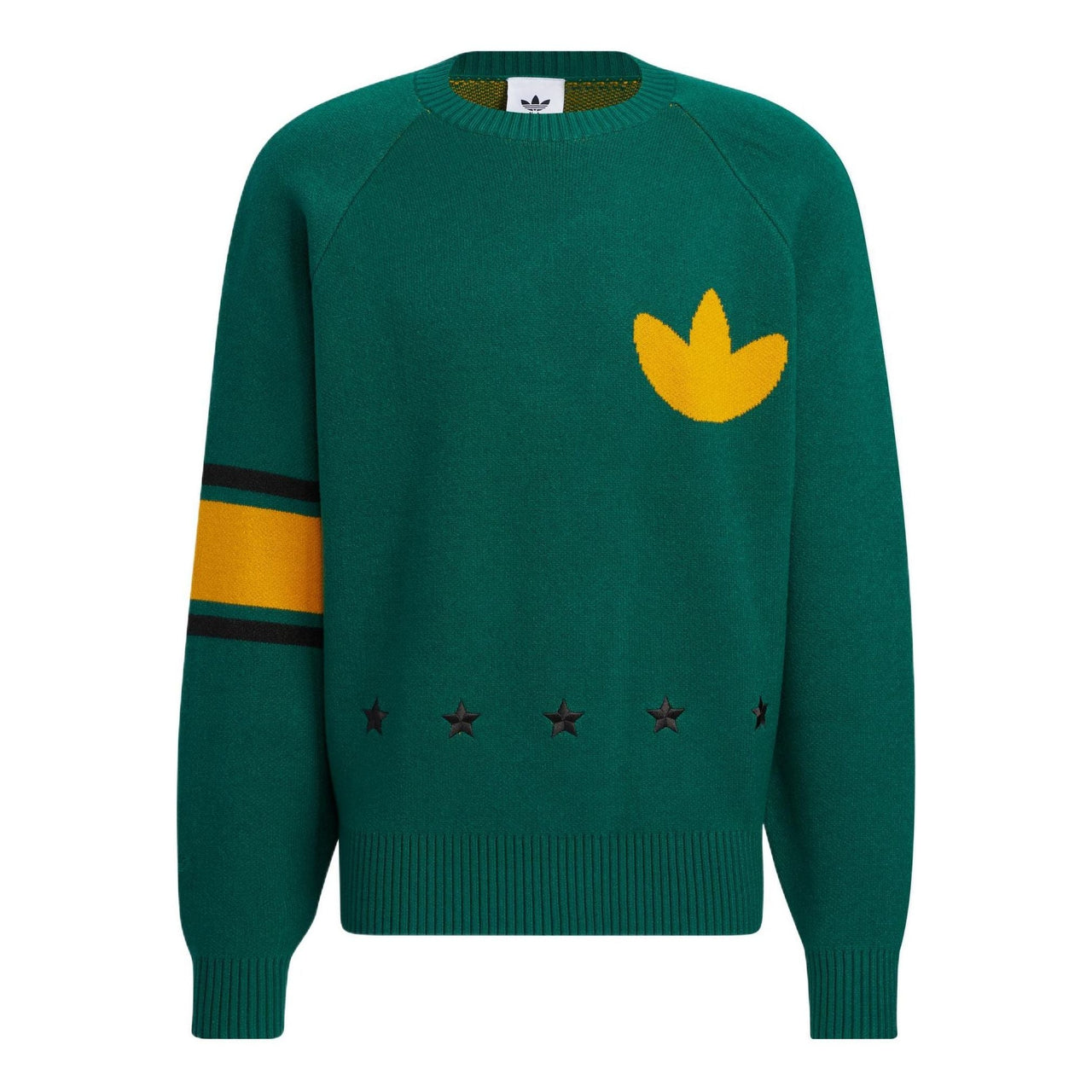 adidas originals Logo Sweater Asia Sizing 'Green Yellow' HS7295