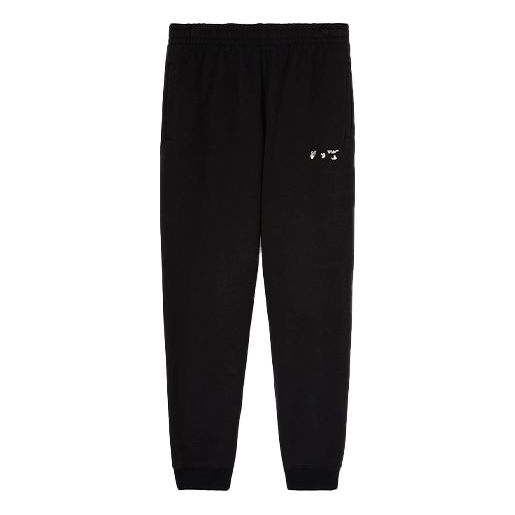 Off-White SS22 Logo Sports Long Pants Ordinary Version Black OMCH033C99FLE0011001