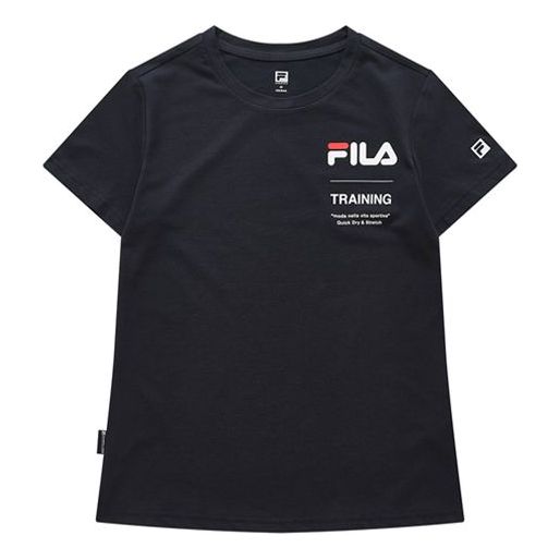(WMNS) FILA Printing Sports Quick Dry Short Sleeve Royal blue A11W021119F-NV