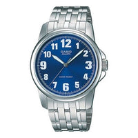 CASIO Waterproof Stainless Steel Strap Mens SilverBlue Analog MTP-1216A-2B2021