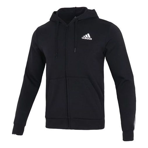 Men's adidas Dk Fz Hd Casual Sports Knit Jacket Black GS1581