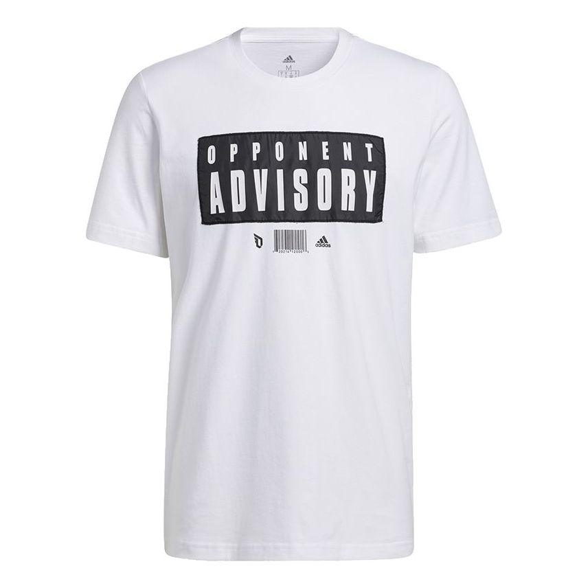 adidas Dame Ep Advis T Basketball Casual Sports Alphabet Printing Short Sleeve White GR9928