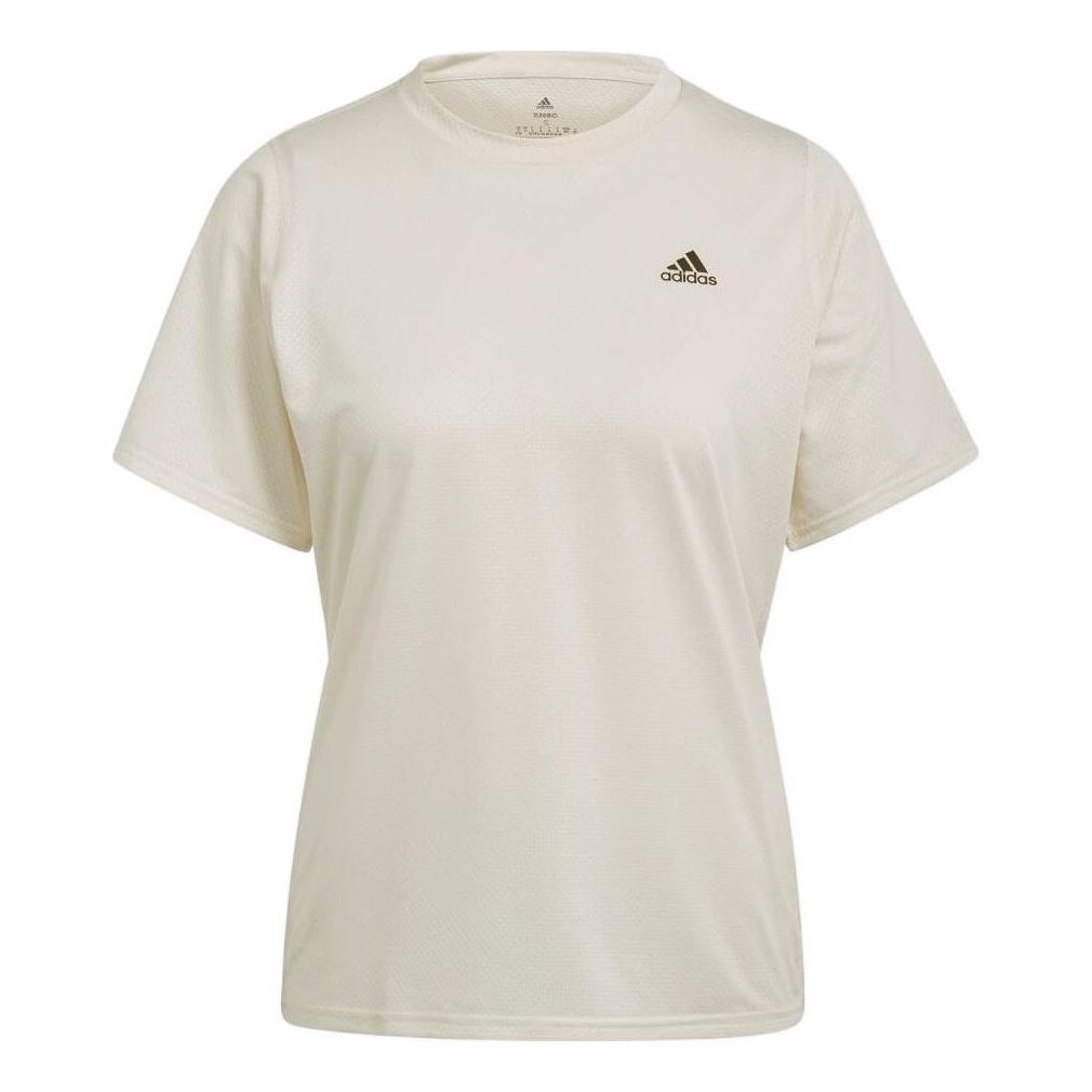 (WMNS) adidas Aeroready Running Logo T-Shirt 'Beige' HB9355