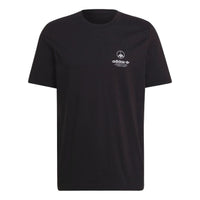 Men's adidas originals Solid Color Alphabet Logo Pattern Round Neck Short Sleeve Black T-Shirt HF4908