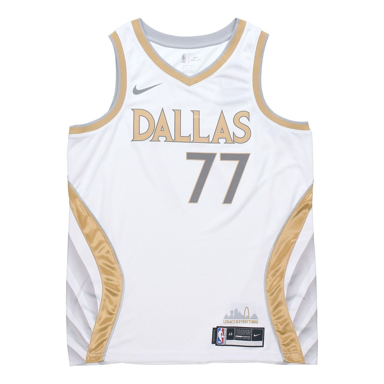 Men's Nike NBA Basketball Sports SW Fan Edition 20-21 Season Doncic Mavericks . No. 77 White Jersey CN1723-101