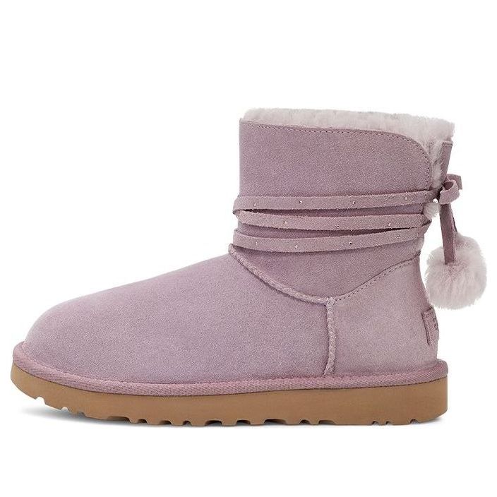(WMNS) UGG Mini Bailey Bow Pom 'Taupe Purple' 1125382-SHAD