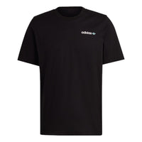 Men's adidas originals Back Sailboat Pattern Alphabet Printing Loose Round Neck Short Sleeve Black T-Shirt HR7907
