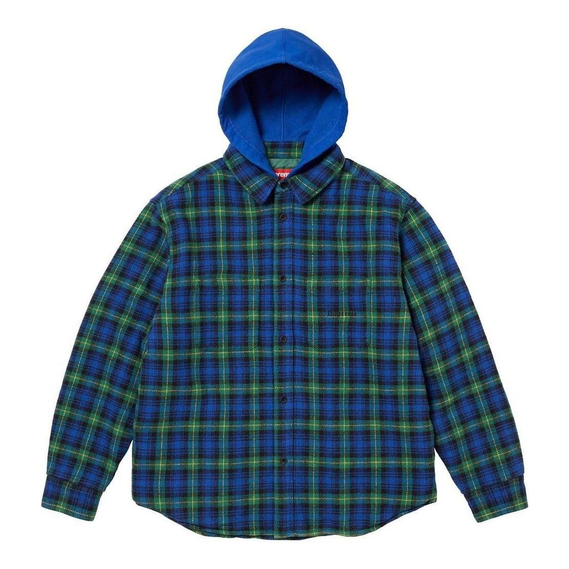 Supreme Tartan Flannel Hooded Shirt 'Blue' SUP-FW23-232