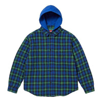 Supreme Tartan Flannel Hooded Shirt 'Blue' SUP-FW23-232
