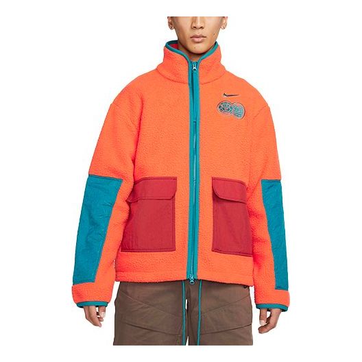 Nike CNY Chinese New Year's Edition Contrast Color Stitching Loose Sports Stand Collar Jacket Orange DQ5061-817