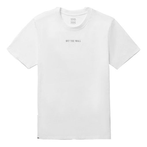 Vans Back Large logo Printing Athleisure Casual Sports Short Sleeve Couple Style White VN0A48C1WHT