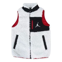 (GS) Air Jordan Full-Zip Vest 'White Black Red' DO3628-133