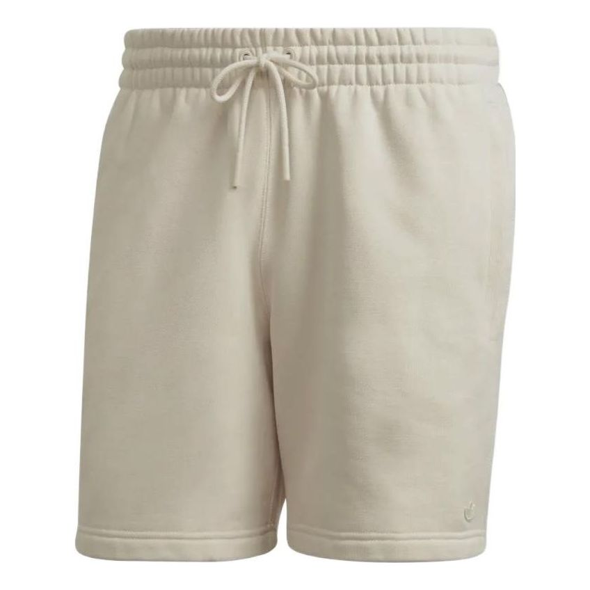 Men's adidas originals FW22 Adicolor Trefoil Shorts Embroidered Logo Solid Color Straight Athleisure Casual Sports White H62539