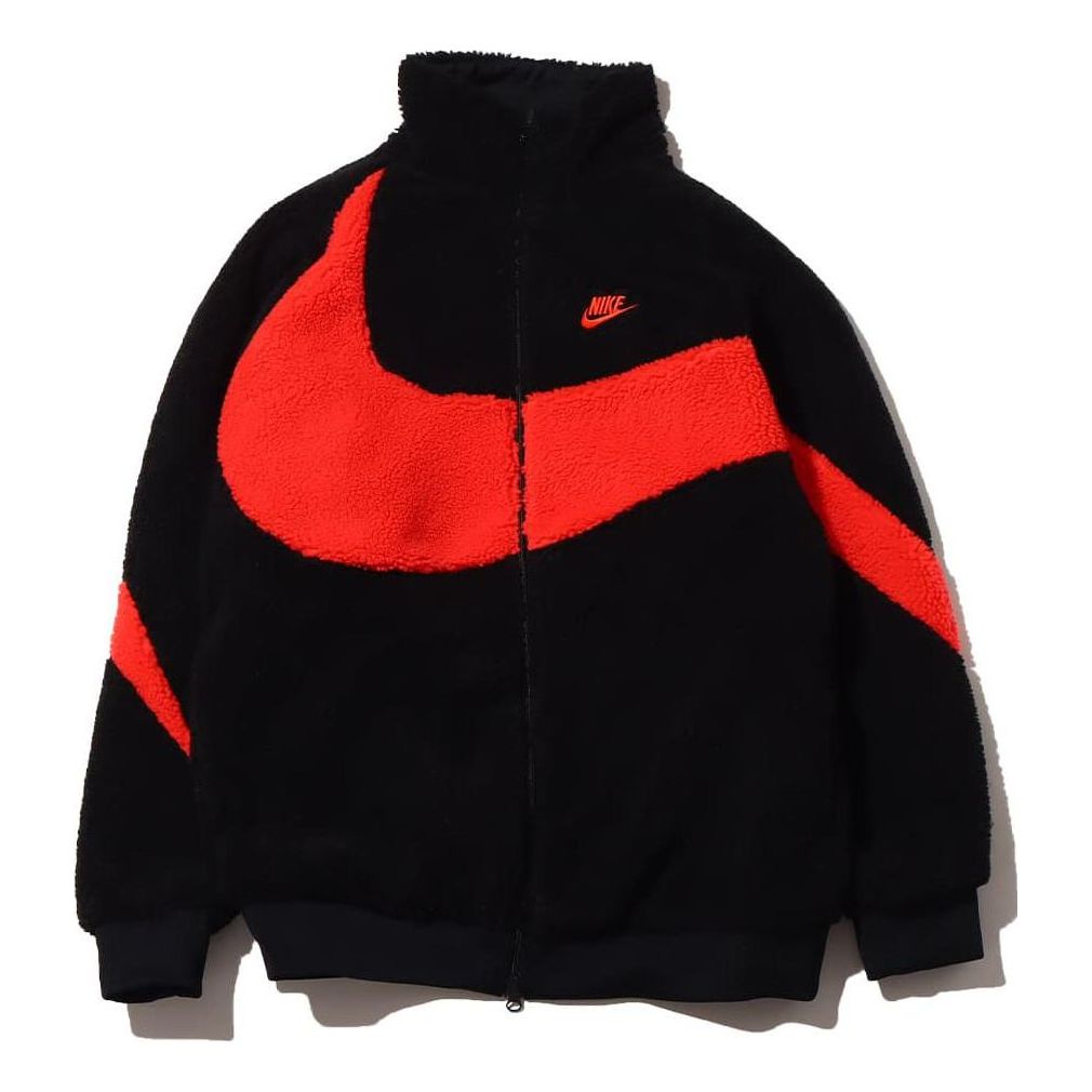 Nike Big Swoosh Reversible Boa Jacket (Asia Sizing) 'Black Chili Red' BQ6546-008