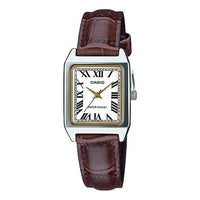 CASIO DRESS Series Dial Brown Belt Quartz WhiteDial Plate WhiteBrown Analog LTP-V007L-7B2U