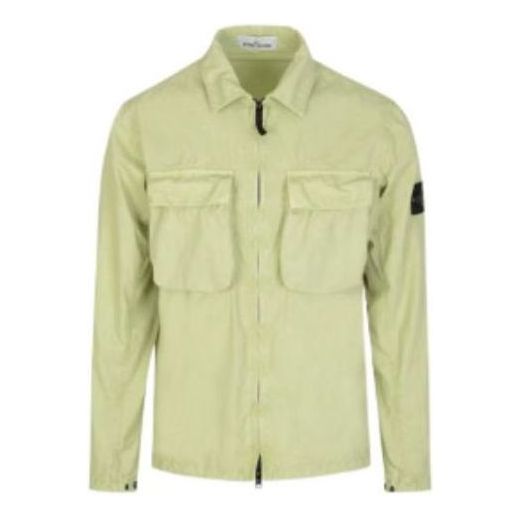 STONE ISLAND Brushed Cotton 2 Pocket Shirt Jacket 'Mint Green' 7615114WN-V0152