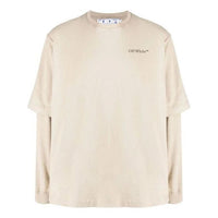 Men's Off-White SS22 Back Painting Printing Long Sleeves Loose Fit T-Shirt OMAB068S22JER0011710