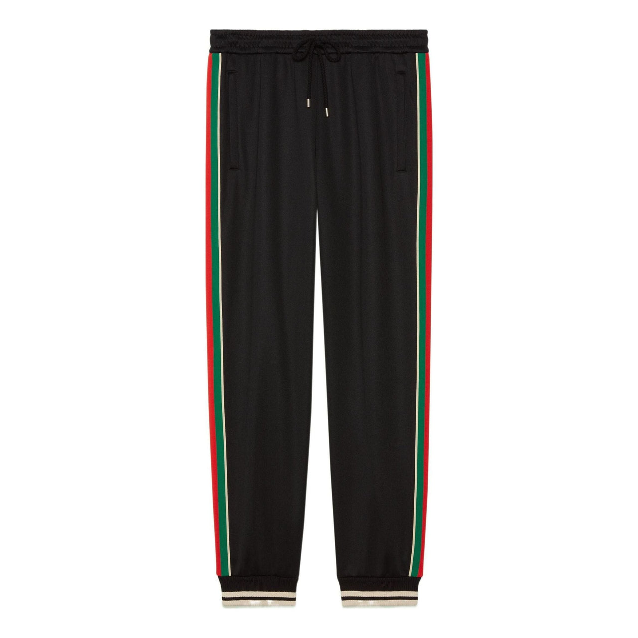 Gucci Tapered Webbing-Trimmed Stretch-Jersey Sweatpants 'Black' 698426-XJEES-1152