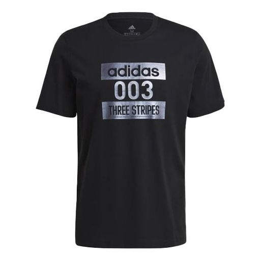 adidas Sports Round Neck Pullover Short Sleeve Black GL3260
