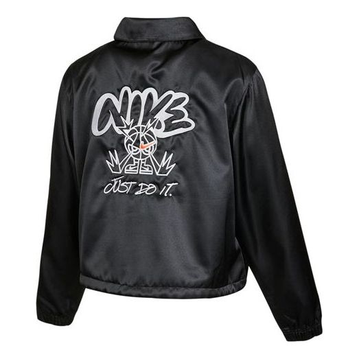 (WMNS) Nike AS W Nike Sportswear JKT Jacket SATIN FEMME Black DJ5363-010