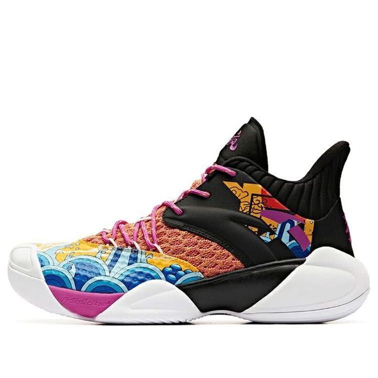 ANTA Mid Top Basketball Shoes 'Black Orange Yellow' 11931605-10