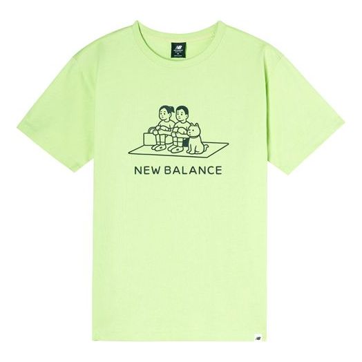New Balance x Noritake Crossover Small Pattern Sports Cartoon Short Sleeve Unisex Green AMT12349-LRW