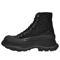 (WMNS) Alexander McQueen Tread Slick Glitter High-Top 'Black' 666806W4JF41000