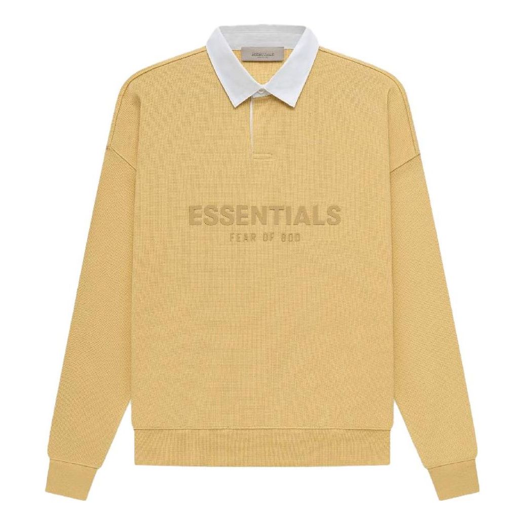 Fear of God Essentials SS23 Waffle Long Sleeve Polo Shirt 'Light Tuscan' FOG-SS23-057