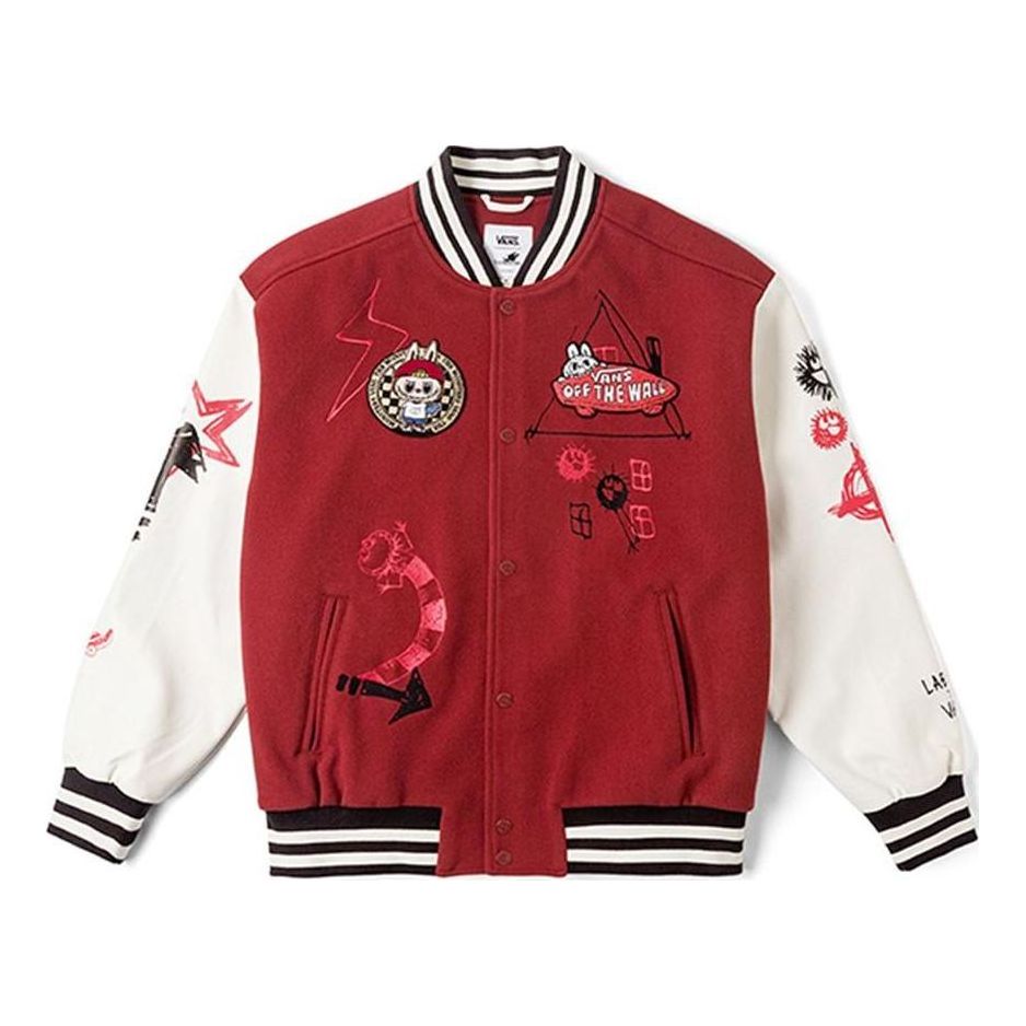 Vans x THE MONSTERS Baseball Jacket 'White Red' VN000JFB7BF