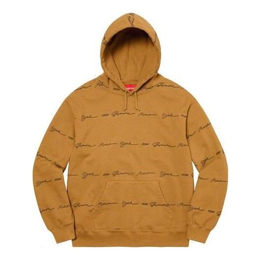 Supreme Script Stripe Hooded Sweatshirt 'Tan Black' SUP-SS22-104