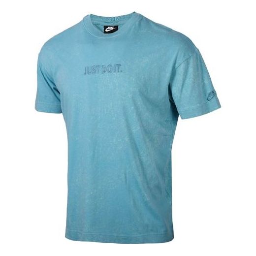 Nike Training Athleisure Casual Sports Breathable Alphabet Round Neck Short Sleeve Lake Blue CJ4572-424