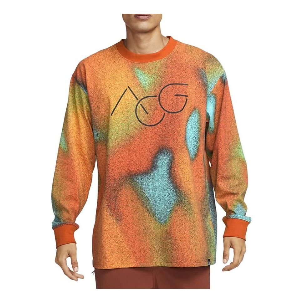 Nike ACG Allover Print Long Sleeve T-Shirt 'Orange' DV9664-719