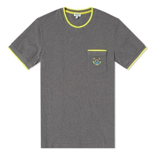 Men's KENZO Pocket Round Neck Short Sleeve Gray F755TS0014BA-97