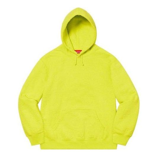 Supreme Embossed Logos Hooded Sweatshirt 'Yellow' SUP-SS21-637
