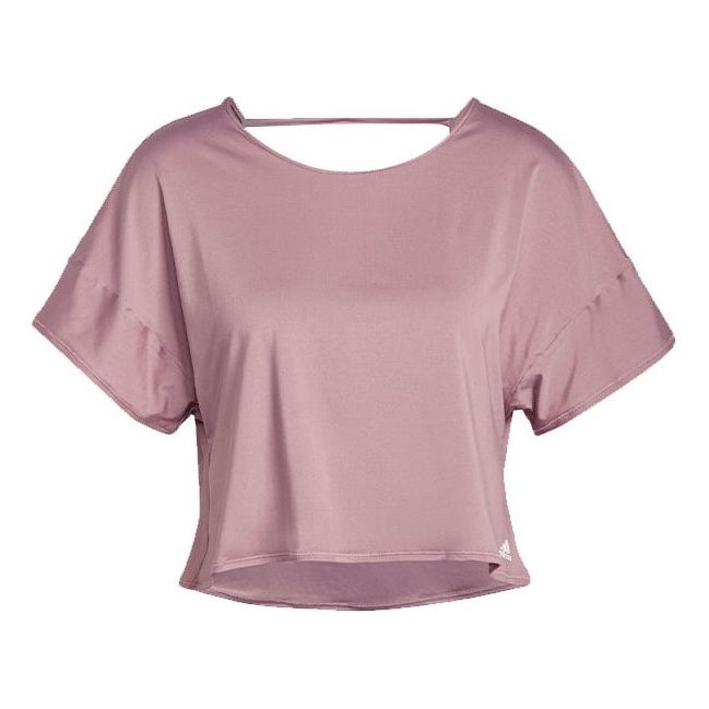 (WMNS) adidas Solid Color Sports Gym Short Sleeve Purple Pink HD9559