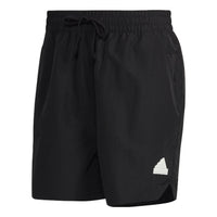 Men's adidas Solid Color Casual Logo Straight Sports Shorts Black HN1935