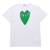 COMME des GARCONS PLAY GreenHeart Shaped Printing Short Sleeve White AZ-T060-051-1