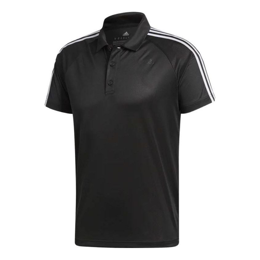 Men's adidas Double Sided Knit Short Sleeve polo Black Polo Shirt BK2601
