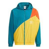 adidas originals Ts Wb Logo Printing Colorblock hooded track Jacket Green H46705