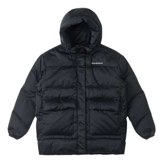 (WMNS) Converse Fashion Mid Down Jacket 'Black' 10025220-A02